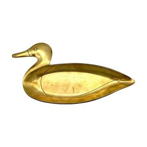 Vintage Brass Duck Trinket Dish